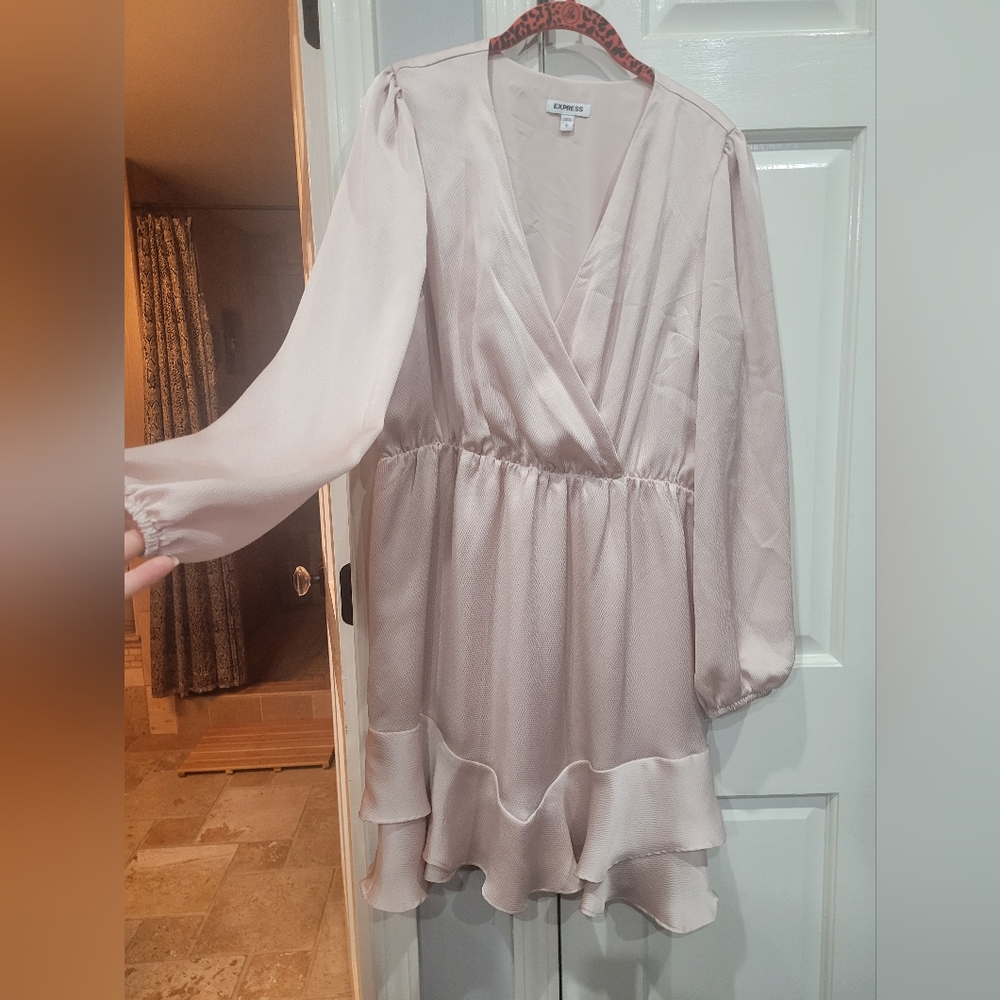 Pale pink Express ruffle dress